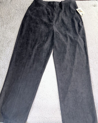 Bechamel Womens Pants  Faux Suede Black Flat Front Stretch Vintage NOS NWT
