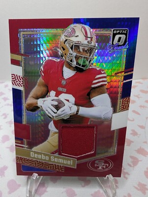 2023 Donruss Optic Deebo Samuel Threads Red & Blue Prizm Patch Mem. Card DT-DS