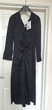 Zara Black Long Sleeve Ribbed Dress Size M