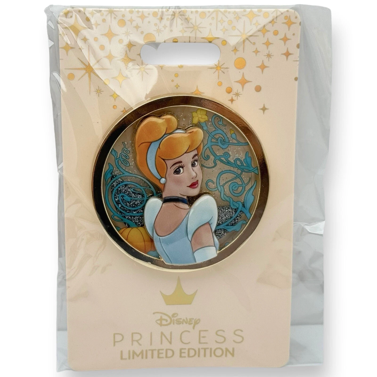 Disney D23 Expo 2024 Cinderella Princess LE 400 Glitter Floral Pin WDI MOG