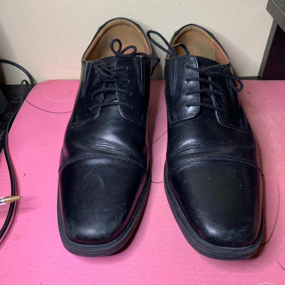 clarks mens black dress shoes