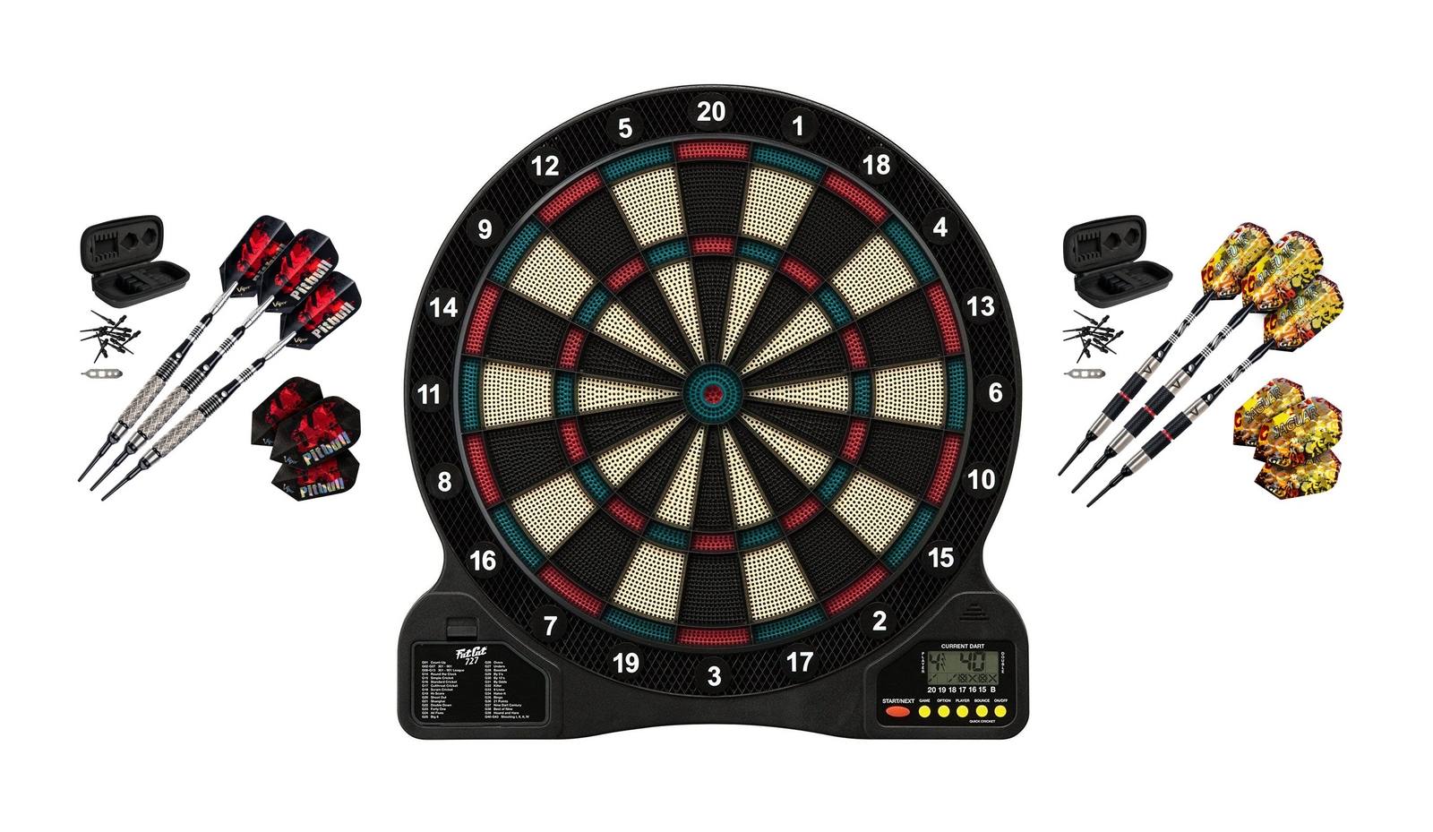 Electronic Soft Tip Dartboard + Viper Pitbull Tungsten Darts + Viper
