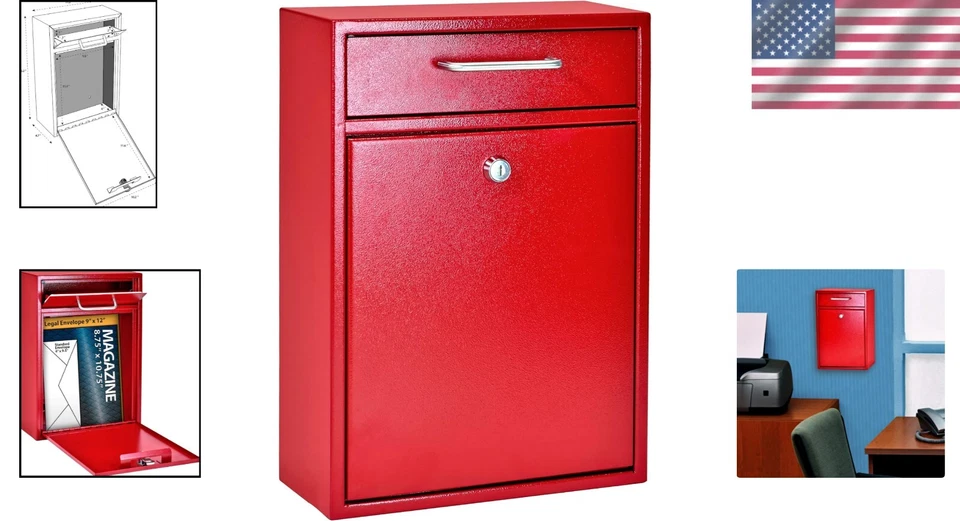 Durable Wall Mounted Mailbox with High Security Lock - Perfect for Home & Office - Image 2 of 4