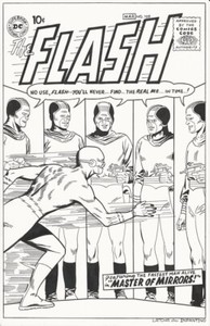 Flash 105 Cover Recreation Original art Latcha 11x17 OA First Mirror Master