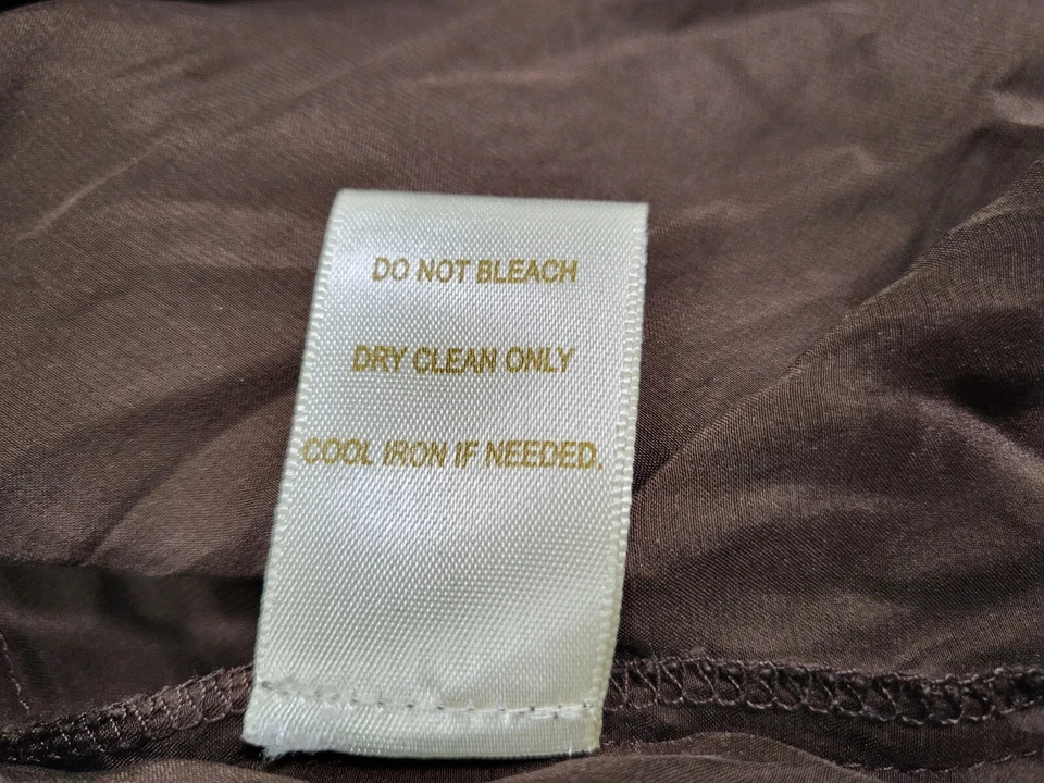 Matty M 女式丝绸背心无袖中号圆领棕色 — 第 4/4 张图片