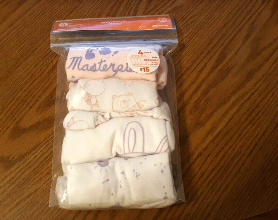 Bodysuit 4-Pack Short Sleeve Bodysuits Size 6 to 9 Months 4 Packs-image