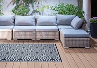 Outdoor Rug 120cm x 180cm Patio Garden Decking Mat Waterproof Diamond Design