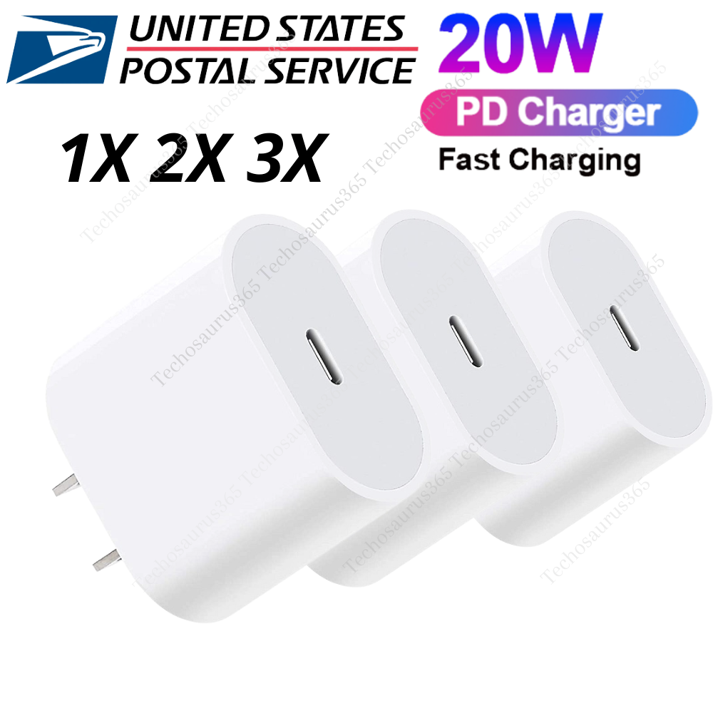 20W PD USB C Fast Wall Charger Adapter Compatible with iPhone 16 15 14 13 12 11 and iPad