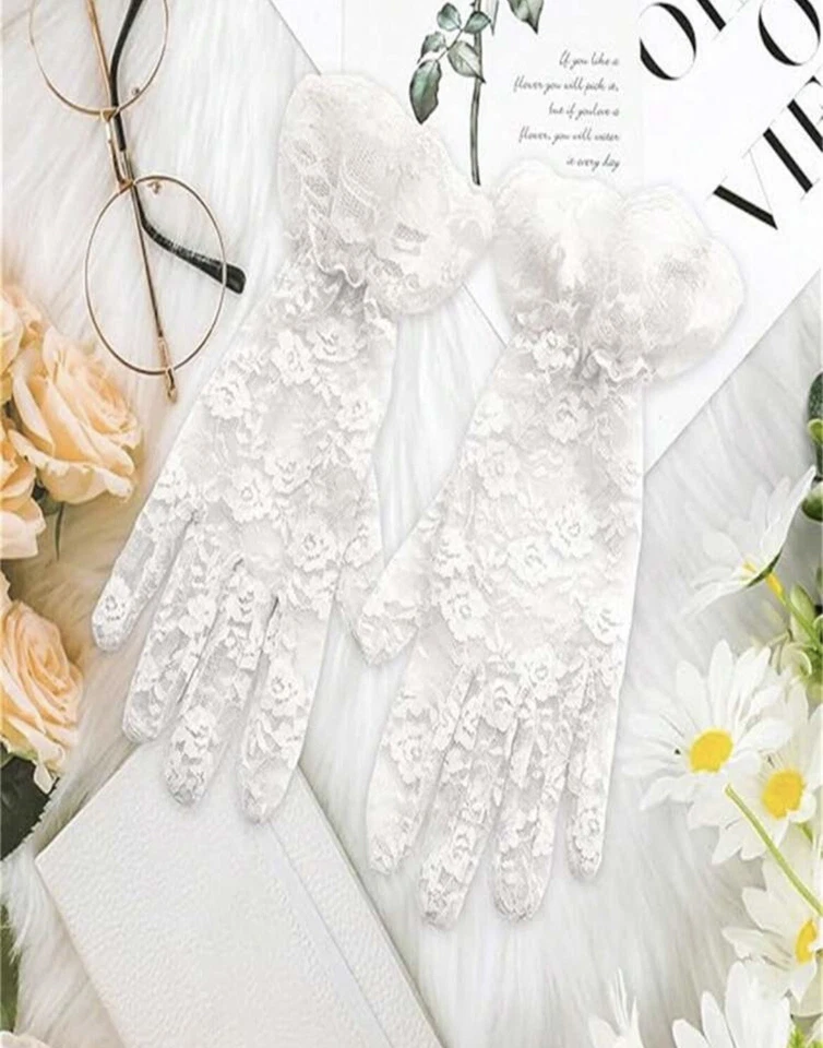 女士新娘婚礼派对舞会歌剧晚间花边手套 — 第 4/4 张图片