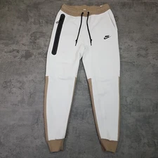 NIKE Sportswear Tech Fleece Tapered Leg Jogger Pants Mens SMALL White Khaki