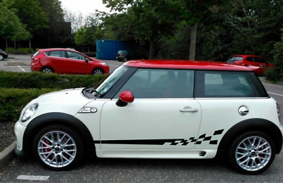 MINI COOPER SIDE SKIRT STRIPES VINYL DECALS STICKERS RACING SPORT GRAPHICS