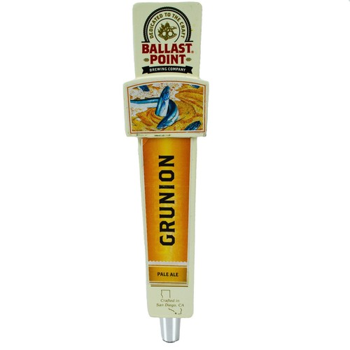 Ballast Point Brewery Grunion Pale Ale Beer Tap Draft Handle Keg White