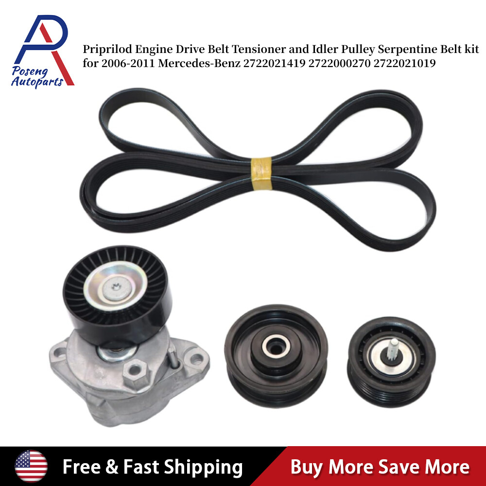 Drive Belt Tensioner and Idler Pulley Serpentine Belt kit for
