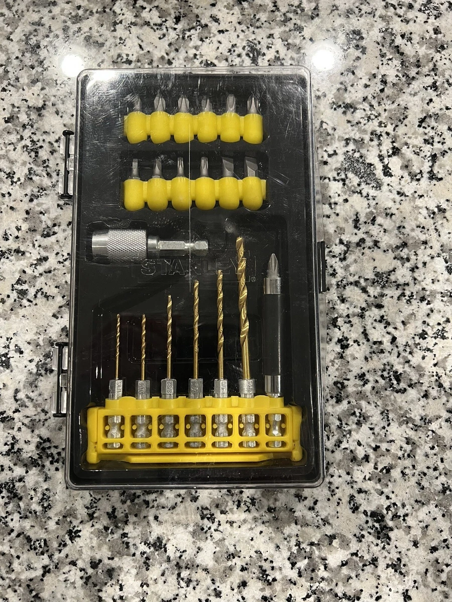 NEW STANLEY TITANIUM DRILL BIT SCREWDRIVER MICRO BIT COMBO CASE
