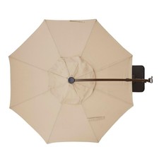 Cantilever Umbrella Mocha 11 Ft Round Solar Adjustable Outdoor Patio Decor For Sale Online Ebay
