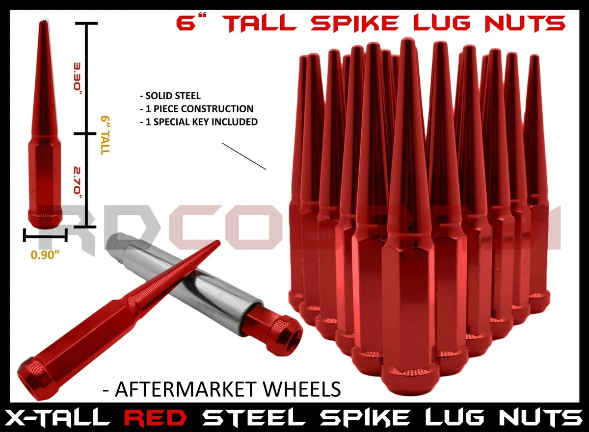 Red spike lug nuts on sale for chevy silverado