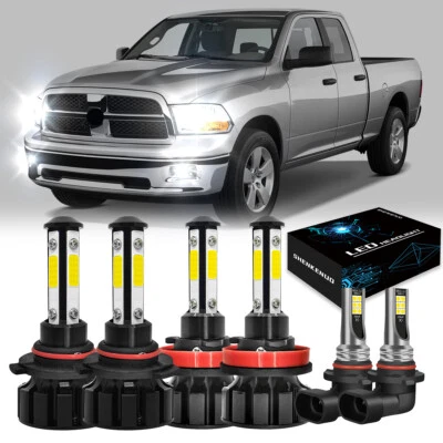 SHENKENUO LED Headlights+Fog Lights Bulbs for 2009 2010 2011 2012 Dodge Ram 1500 2500 3500