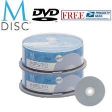 50 Pack Millenniata M-Disc DVD 4.7GB 4X White Inkjet Printable Recordable Disc
