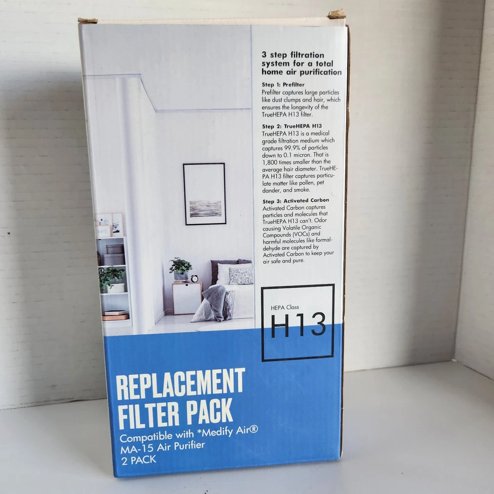 Air Purifier Filters Compatible with Medify MA-15 Filters H13 True HEPA 2 Pack