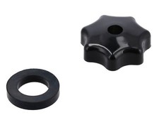 Sterngriffmutter M6, Schwarz, mit Druckscheibe - Simson KR51, SR4, SR50, SR80