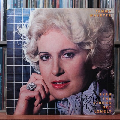 Tammy Wynette - Even The Strong Get Lonely - SIGNED 1983 Epic, VG/VG+