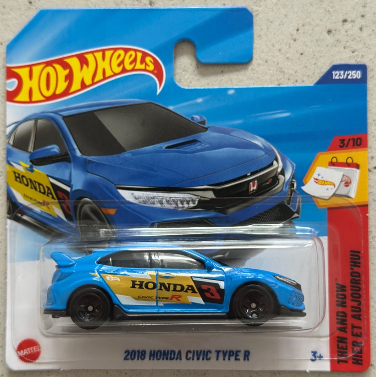 Hot Wheels 2018 HONDA CIVIC TYPE-R Short Card with Protector Then and Now fk8
