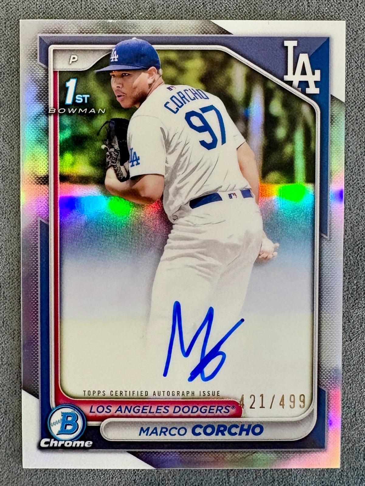 2024 Bowman Chrome - Marco Corcho 1st - AUTO - Refractor /499 - Dodgers Prospect