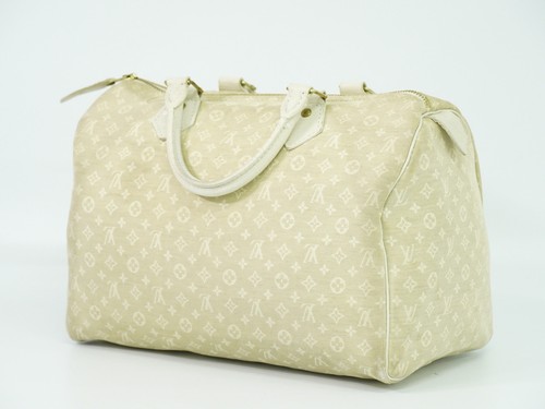 Louis Vuitton Speedy 30 M95319 Monogram Mini Lin Canvas Handbag Dune - Picture 2 of 15