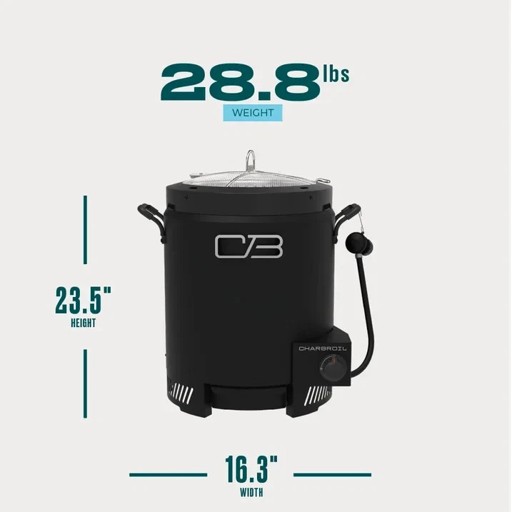 Freidora y freidora de aire CHARBROIL Big Easy infrarroja exterior sin aceite 16 lb CAP Pr Foto 3 de 4