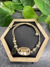 Unisex Ceramic Bead Bracelet Stackable Adjustable Tie 5-7  New Free Ship B256