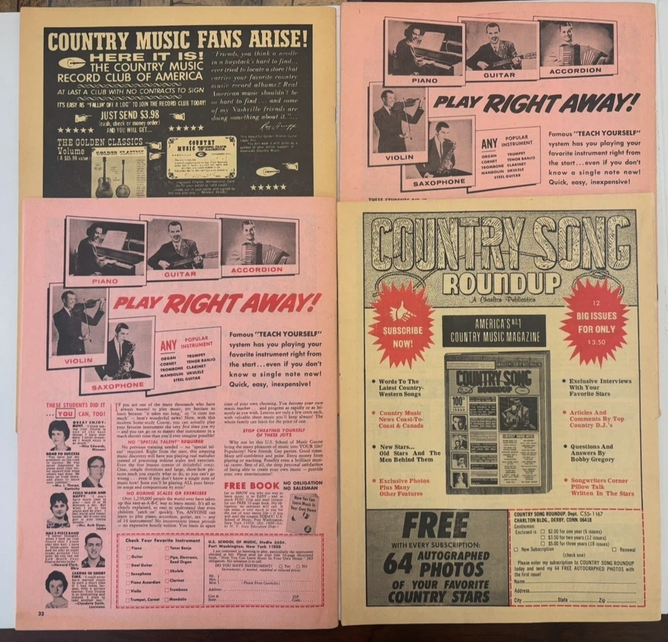 Country Songs and Stars Magazines 1977–1991 LOT of 4 Vintage Rare Grouping - VG+ Foto 2 de 4
