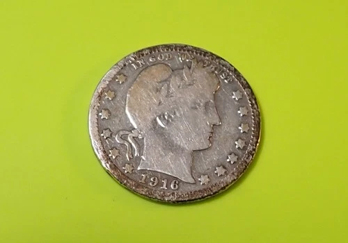 1916-D Barber Quarter- Good -See Picts - 90% Silver # 1290