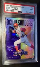 1998 Donruss Crusade Deion Sanders Purple Promo #65 PSA 9 xxx/100 POP 1 highest