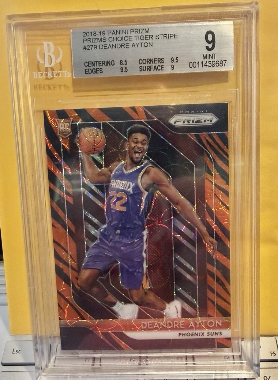 2018 DeAndre Ayton PRIZM Choice TIGER Stripe rookie RC Beckett 9 SSP MINT RARE!