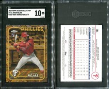 SGC 10 2024 Topps Chrome Gilded Collection GoldWave Refractor Johan Rojas RC /75