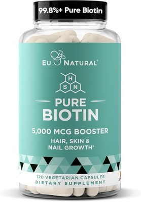 EU NATURAL Biotin 5,000mcg  Supports Hair, Skin & Nail - 120 Capsules