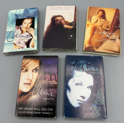 CELINE DION Lot of 5 Cassette Single Tapes - Where Does My Heat Beat Now - More
