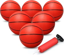 6'' Mini Replacement Basketballs for Indoor Basketball Hoop, Kids Adults Red Sof