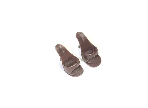 Vintage Barbie Doll - BROWN Open Toe Shoes (JAPAN)