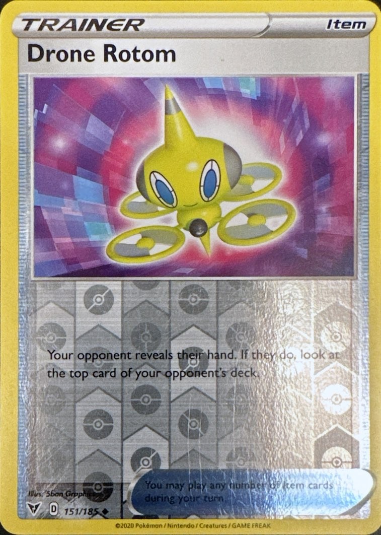 Drone Rotom 151/185 Uncommon Vivid Voltage Pokemon Reverse Holo Lightly Played