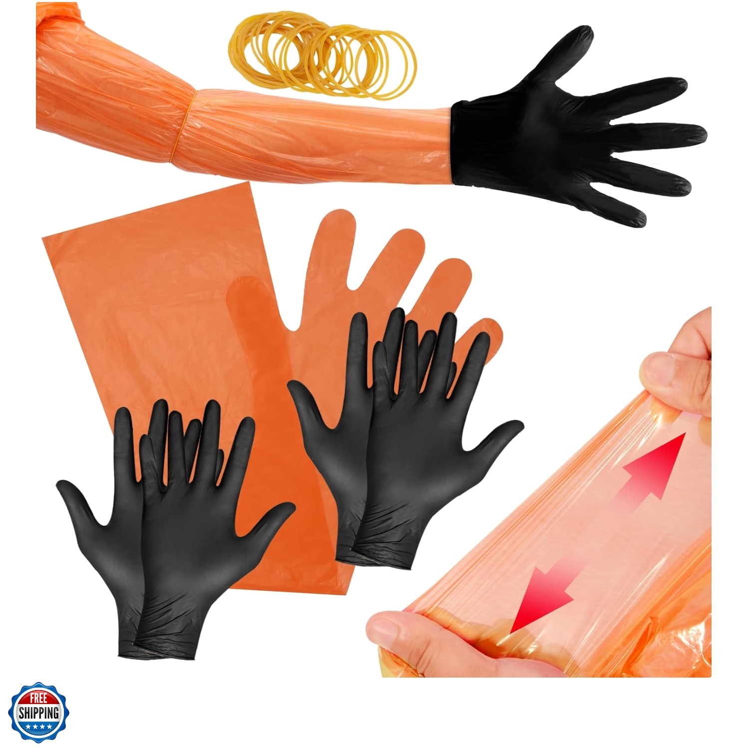 Field Dressing Gloves for Deer Hunting and Veterinary Use - 