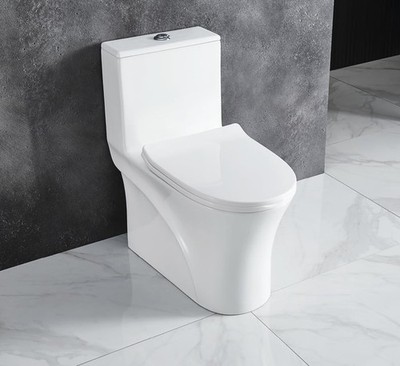 Flordream Compacted Elongated Toilet for Bathroom Dual Flush Small Toilets...