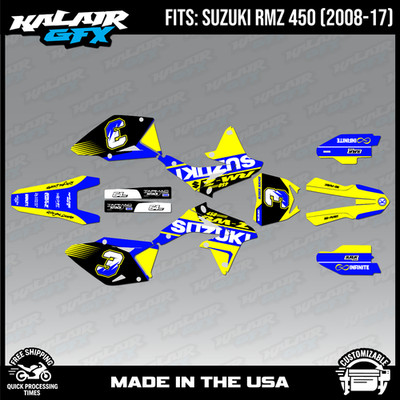 Graphics Kit for Suzuki RMZ450 2008-2017 RMZ 450 Reflex Series - Blue