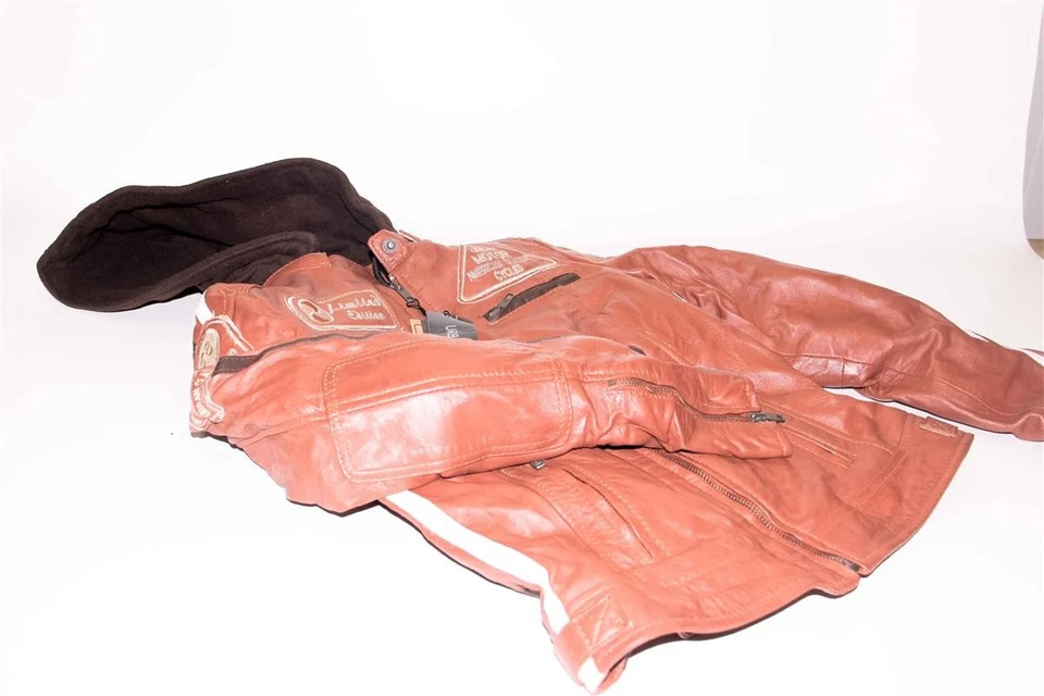 Damen Motorradjacke mit Protektoren, Tan, Große: S - Bild 1 von 4