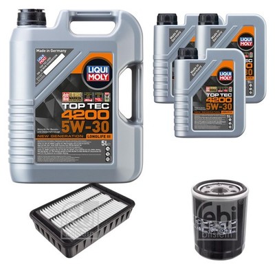 FEBI BILSTEIN Inspektionspaket 8L Liqui Moly Top Tec 4200 5W-30 für Mitsubishi