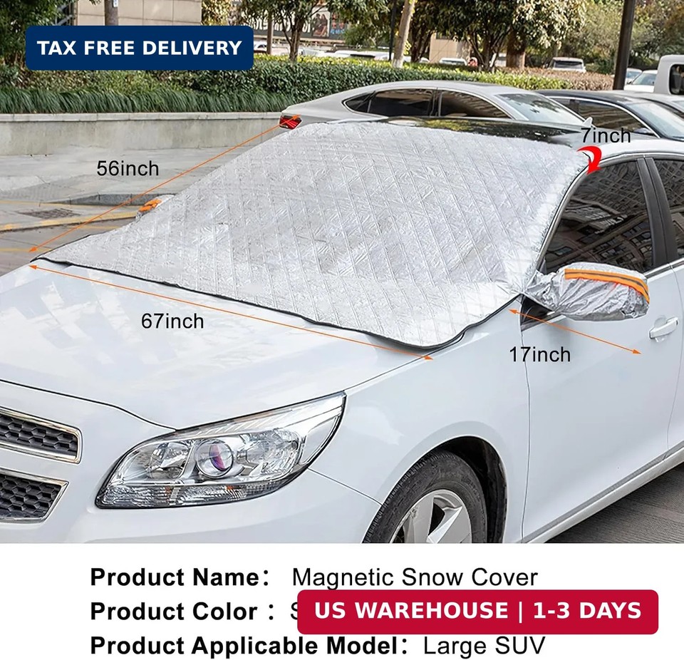 Car Windshield Snow Cover, 4-Layer Protection for Snow, Ice, Frost ...