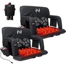 Heated Massage Stadium Seats 1PCS, Bleacher Seat with Back  Arm Support