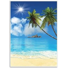 Tropical Beach Background, Great for Studio, Booth, Business Use, 4.9 x 7.2 Feet