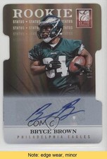 2012 Elite Rookie Status Die-Cut Signatures 13/24 Bryce Brown #177 Auto READ 0o9