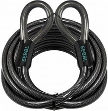 20 Ft Commercial Heavy Duty Security Cable with Loops, 1/2 in Braided Steel Wire